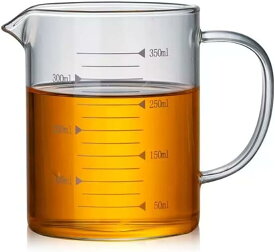耐熱ガラス 計量カップ メジャーカップ ワイド 耐熱ガラス 取っ手付 マル (350ML/500ML/1000ML)
