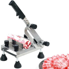 手動式 ミートスライサー 生ハム 冷凍肉 0.1〜19mm 調節可能 業務用 家庭用 丸洗い可能 吸盤付きスタンドで作業も安全 ステンレス鋼 肉 スライサー しゃぶしゃぶ 薄切り 冷凍 お菓子 洋菓子 ケーキ