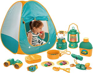 キャンプセット おもちゃ 知育玩具 テント おままごと キッズ キャンプ プレイテント おもちゃ付き ごっこ遊び ゲーム 男の子 女の子 屋内 屋外 ごっこ遊び ゲーム クリスマスプレゼント