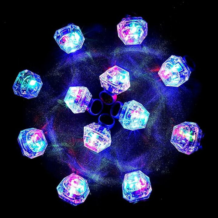 楽天市場】24個セット 光る指輪 LEDグローリング ライトアップおもちゃ