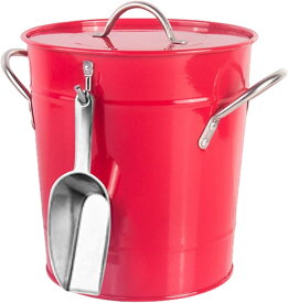 アイスペール アイスバケット 氷入れ 北欧 復古風 アイスペール 二重構造 溶けない ボトル パーティー食器 ワイン酒バー用品 ちやすい シャンパン ボトル パーティー食器 ウイスキー ビールなど 保冷用 プロ仕様 家庭用 業務用 (レッド)