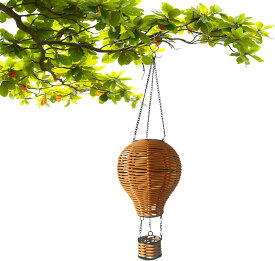 ソーラーランタン バルーンデザイン 屋外用防水LEDライト 藤編み風 庭園装飾 自動点灯 省エネ 防錆仕様 ロマンチックな雰囲気作り ギフトにも最適