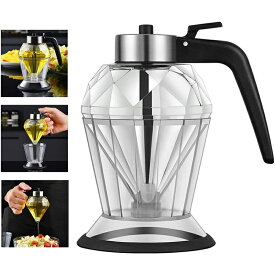 200ml 家庭用 調味料入れ ドレッシングボトル オイルポット オイル差し クッキングオイル 醤油 お酢 オリーブオイル はちみつなどの調味料 ベース付き ガラス製品