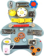 木製モンテッソーリビジーボード、幼児用ビジーボード、多機能アクティビティボードラッチロック、ジッパ…
