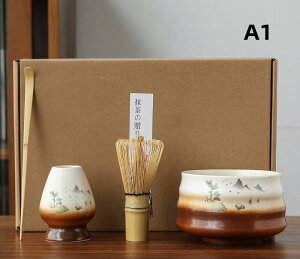 茶道具 4点セット お抹茶セット 茶筅(茶筌)竹製 茶杓 茶筅立て セラミック 抹茶碗 陶器 茶筅休め 抹茶点て 茶道ツール 日本伝統 和風 シンプル道具 手作り 茶道用品
