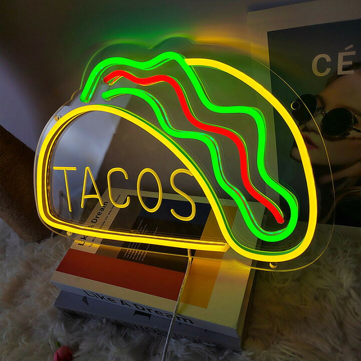 楽天市場】Tacosネオンサイン LEDネオンライト 壁掛け ネオン看板 