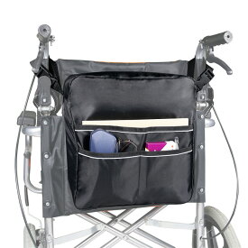 収納バッグ 車いす用 ブラック バッグ 大容量 車椅子バックパック 収納バッグ 機能軽量収納バッグ 高齢者 障害者用 収納便利 車いす用 掛け袋 防水 便利グッズ 耐久性 おしゃれ 使いやすい