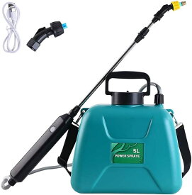 噴霧器 電動 充電式 自動噴霧器 5L コードレス 肩掛式 電気農薬じょうろ 5Lタンク 2種類のスプレー効果 伸縮チューブ バッテリ充電器付 軽量 低騒音 消毒 散布 洗車 散水 芝生 畑 防除 掃除 ガーデン 肥料 庭 エアコン洗浄 園芸 除草 消毒 急速充電