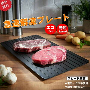 急速解凍 プレート 解凍 放熱 刺身 肉 冷凍食品 エコ 時短 送料無料 解凍プレート 快速的、自然的に食べ物を解凍させ、普通の解凍板より速く解凍できます、海鮮、肉類、ステーキの快速解