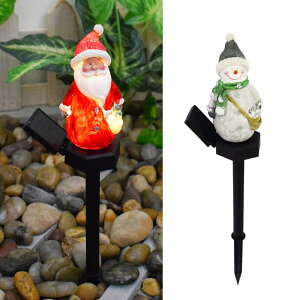 2本セット ソーラーライト LED クリスマス サンタクロース 雪だる 埋め込みライト かわいい 屋外ガーデンデコレーションライト イルミネーションライト 庭園灯 芝生ランプ 自動点灯 芝生 庭