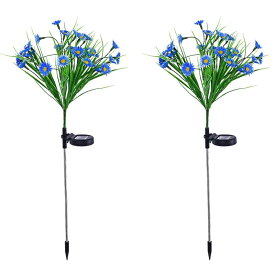 2本セット ソーラーライト LED デイジー 造花 埋め込みライト かわいい 屋外ガーデンデコレーションライト イルミネーションライト 環境にやさしい 省エネ 防水 防水 庭園 芝生 車道 歩道 パーティー クリスマス ハロウィン 結婚式