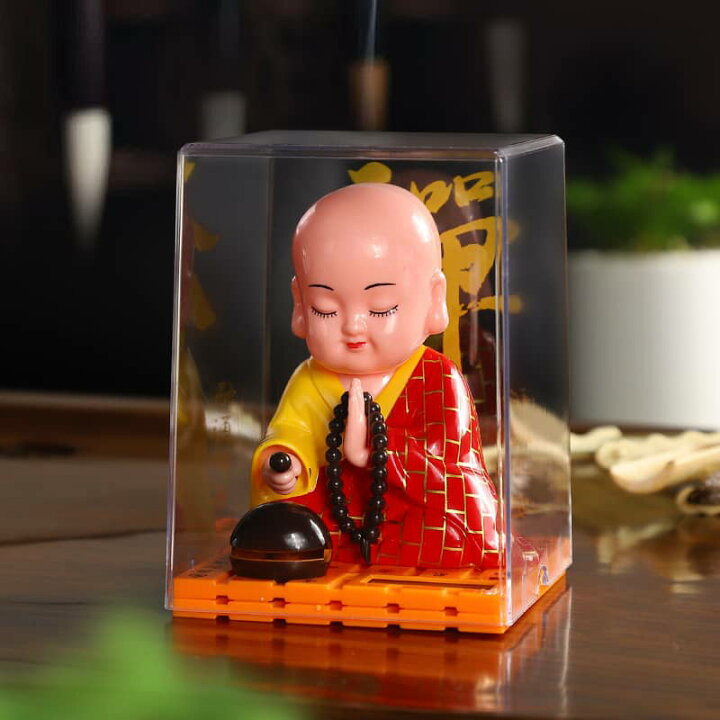 楽天市場】和尚 僧 坊ちゃん 動く小坊主 坊主 置物 車内 装飾物 自動的 