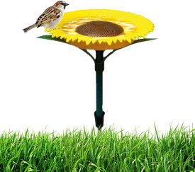 チャーミングなヒマワリ 鳥 餌やり器 - 魅力的な花 杭 鳥 観賞用 鳥 餌やりツール|リスガードひまわりフィーダー 庭 装飾用楽しいヒマワリ鳥フィーダー 庭 装飾用