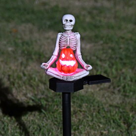 ソーラーハロウィーン経路ライト ソーラーハロウィーンライト屋外 ハロウィン パス ライト頭蓋骨とカボチャ 小道ライト | 屋外用ソーラースカルとカボチャ 経路ライト 屋外用ハロウィーン装飾ランタン
