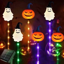 ソーラーパワーステークライト ハロウィン、ハロウィンヤードステークソーラーライト ソーラー ハロウィン ステーク ライト歩道灯 防水ハロウィン装飾屋外 LED カボチャゴーストガーデンステークライト屋外家 墓ポーチ用(1個）