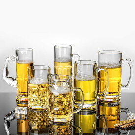 ビールジョッキ大 ドイツビールジョッキ オクトーバーフェスト専用 ヒーローカップ 商用ビール杯 大判ジョッキ 水筒 茶碗 バー用大容量厚肉把手付きガラス杯 610ml/620ml/1000ml