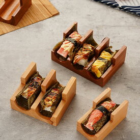 手巻き寿司寿司 型 木製寿司ホルダー 刺身 寿司サービングトレイ 寿司プレート寿司ホルダー 木製 刺身 寿司サービングトレイ 1個 ウニ手持ちスタンド、皿ディスプレイ、創作食器、寿司トレー