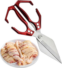 はさみキッチン特別なステンレス鋼家庭用多機能強力な鶏の骨はさみ超鋭い食品大きなはさみ 食品用キッチンはさみ - 強力はさみ 調理用 - 調理用シザーズ 調理道具 鶏肉切断用 ターキー用 魚用 野菜用 カニ割り用 家禽処理用 アパート用