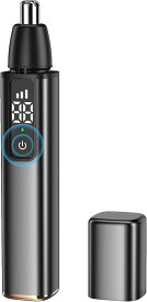 鼻毛カッター メンズ 【2025新モデル】エチケットカッター 触覚スイッチ 3段階スピード調節 Type-c 充電式 LEDディスプレイ 小型 静音 電動 はな毛 眉毛 耳毛 男女兼用 家庭用（ブラック）
