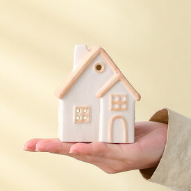 小型 ティーライトホルダー | ハウス形デスク用ティーキャンドルホルダー | ロマンティックヨーロピアンスタチュセラミックデザイン,リビングルーム用 ベッドルーム用 バスルーム用 学生寮用 玄関用 ヨガ用（キャンドルは含まれていません）