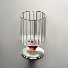 透明なガラスカップレトロ縦模様ゴブレットミルクコーヒーマグアイスクリームデザートカップカクテルグラスジュースカップ 200 ミリリットル