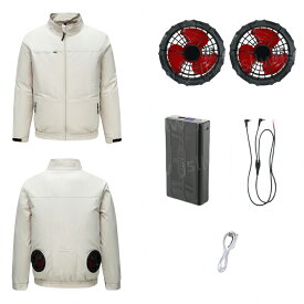 ファン付き作業服 長袖 ファンバッテリーセット フルセット ジャケット おしゃれ 4段階調節 USB給電 冷感作業服 冷却ウェア エアークール作業着 猛暑対策 熱中症対策 扇風機付き メンズ 男女兼用 釣り 父の日 大きいサイズ ギフト cooling wear