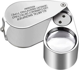 サムコス ジュエリールーペ【倍率40倍】宝石鑑定用 ミニ ルーペ LEDとUVライト付き 折り畳み 携帯ルーペ ジュエリールーペ