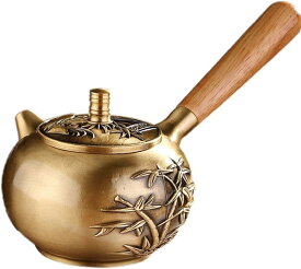 ティーケトル ヴィンテージ 木製ハンドル 小さな ティーポット 熱湯ケトル ティーメーカーケトル 伝統的 茶道 アクセサリ