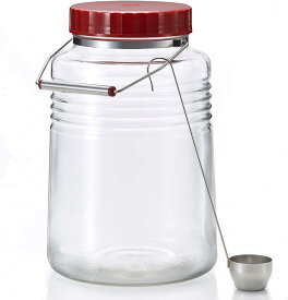 復刻 梅びん 4L日本製 個箱入 保存容器 梅酒瓶 梅瓶 昭和 レトロ 保存瓶 レトロ レードル付 米びつ 果実酒瓶 ガラス キャニスター 密閉 容器 調味料入 瓶 密閉 コーヒー 豆