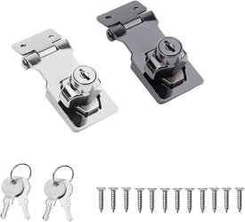 2個セット　ドアロック 引き出しロック 　引き出し錠 防犯 ドア 補助錠 南京錠 鍵 ロック 簡単設置 取り付け簡単 盗難防止 セキュリティ対策 物置/ドア/部屋/キャビネットに最適