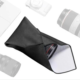 カメララップ ラッピングクロス クリーニングクロス くっつくクリーニングクロス レンズ保護 引っかき防止 繰り返し使え カメラ用アクセサリ 45cm×45cm 黒い
