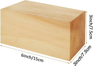 �o�X�E�b�h�����u���b�N 3�� 6x3x3�C���` �z�C�b�g�����O�o�X�E�b�h�u���b�N �ؒ���p ���d�グ�ؐ��u���b�N �N���t�g�p �ؒ��� �ؐ��Z�b�g �q���Ƒ�l�p 1pcs