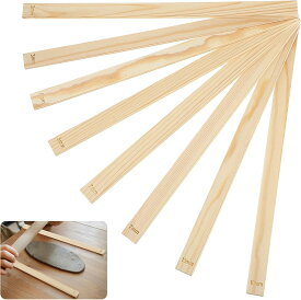 測定ストリップ 木製麺棒ガイド パイの厚さを測る クラフト ポータブル 家庭用 陶芸ツール マッドボードツール 陶器麺棒ガイド 木製粘土麺棒ガイド 泥棒ガイド 麺棒の厚さガイド 陶器ツール 粘土ツール セラミックツール 泥ツール(4サイズ)