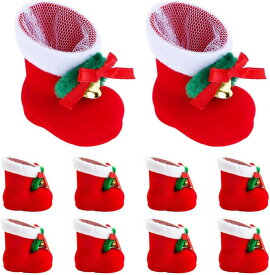 クリスマスブーツ お菓子入り 10個セット 長靴 サンタブーツ キャンディ靴 お菓子 子供 かわいい プレゼント 靴 サンタ袋 オーナメント クリスマス飾り インテリア レッド (10個セット)