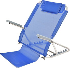 多機能リクライニングチェア ベッド上座椅子 6段階調節可能 背もたれ付き 肘掛け付き 姿勢サポート 折り畳み式 収納便利 抗褥瘡 ベッド用背もたれ 高齢者 在宅介護 快適 軽量 洗える (ブルー)