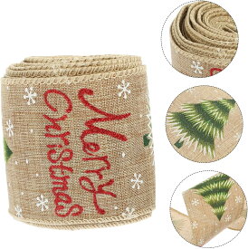 4 ロール クリスマスリボン ロールリボン リボン クリスマス柄 麻布 業務用 プレゼント包装用 ラッピングリボン 手作り用材料 高耐久 ハンドメイド 誕生日 ボックス包装 デコレーション
