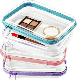 メイクアップトラベルバッグ-4ピース透明なジッパーポーチセット、トイレットオーガナイザーストレージコンテナ、コスメティックペンシルケース、ストレージコンテナトイレトリーオーガナイザーペンシルケース|女の子向けの汎用性の高いストレージソリューション