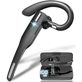 2024 業界超軽量設計 Bluetooth5.2技術 ヘッドセット 耳掛け式 片耳ワイヤレス マイク CVC8.0ノイズキャンセリング 10時間連続使用 左右耳兼用 無痛装着 HiFi音質 超軽量 自動ペアリング 運転/電話会議/在宅勤務仕事などに適用 片耳 ケース付き