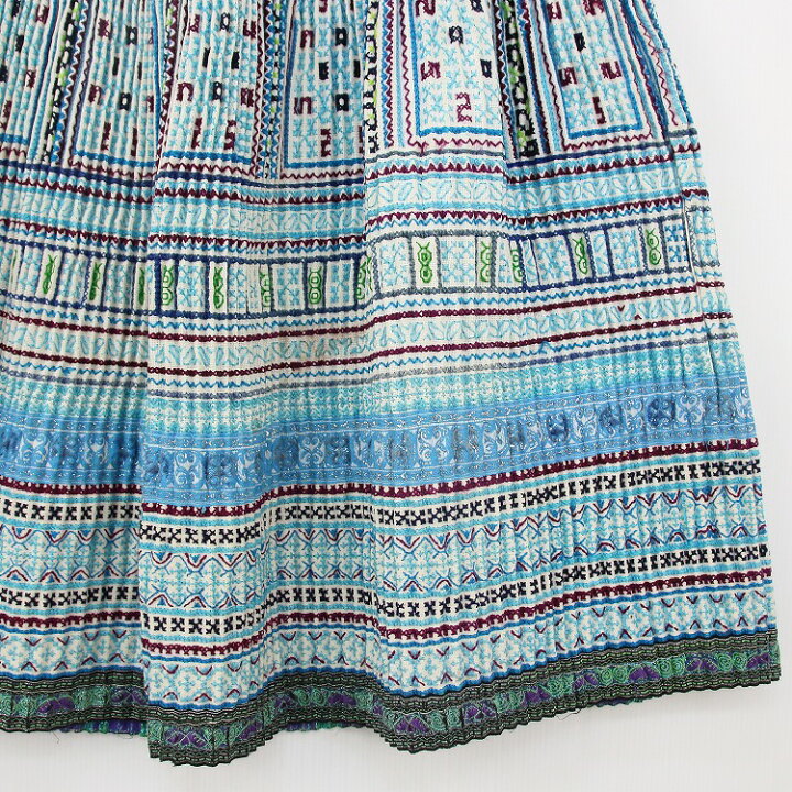 楽天市場】【送料無料】モン族 刺繍 プリーツスカート クロスステッチ 