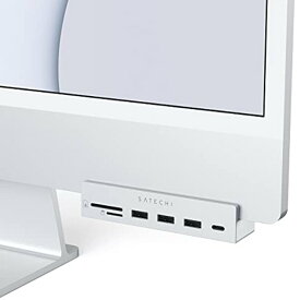 Satechi iMac24インチ用 USB-C クランプハブ (シルバー) (2021 iMac対応) USB-C データポート, 3xUSB-A 3.0, Micro/SDカードリーダー