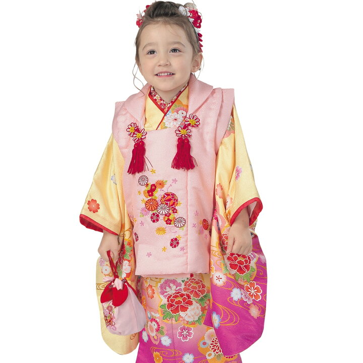 楽天市場】R・K 3歳 女児 被布セット 牡丹 桜 菊クリーム 対応身長95cm 