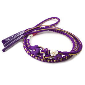 振袖用 飾り付 3連梅 帯締め 紫