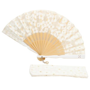 扇子 女性用 ブランシュ 扇子袋付き ギフト レディース プレゼント 名入れ可 敬老の日 母の日 黒 白