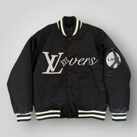 【中古】 ルイヴィトン エンブロイダードナイロンベースボールブルゾン ブラック 44サイズ RM241 GPD HQB71E