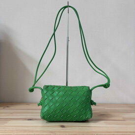 【中古】 BOTTEGA VENETA ボッテガ ウ゛ェネタ イントレチャート ショルダーバッグ グリーン