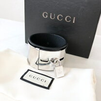 楽天市場】gucci レザー シルバー バングルの通販