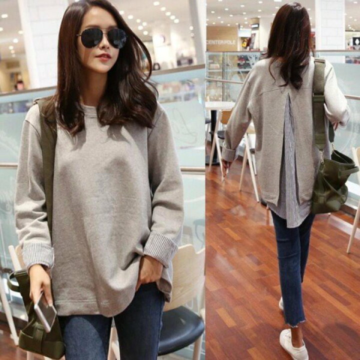 楽天市場 パーカー レディース 春コーデ 50代 カットソー プルオーバー スエット カットソー Tシャツ トップス スウェット チュニック ワンピ ゆったり 体型カバー カジュアル 春 コーデ 着痩せ Only Studio