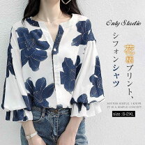 楽天市場】ブラウス 七分袖（柄プリント）（レディースファッション 