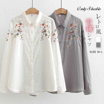 楽天市場】刺繍（柄花・植物）（シャツ・ブラウス｜トップス 