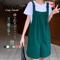 楽天市場】サロペット パンツ（裾の長さ（丈）5分丈・ハーフ）の通販 